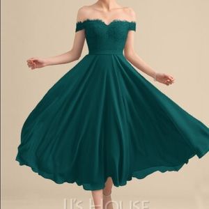 JJ's House Bridesmaid Dress Midi Off-the-Shoulder